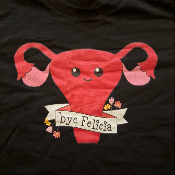 Bye Felicia Uterus Hysterectomy Humor XS Tee - Picture 3 of 4